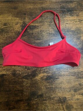 PINK Victoria's Secret Bright Red One-Shoulder Bikini Top